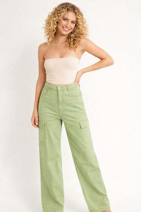 Altar'd State Pants - Altar'd State wide Leg Cargo Pants Size XS Green Boho Y2K Festival Beach